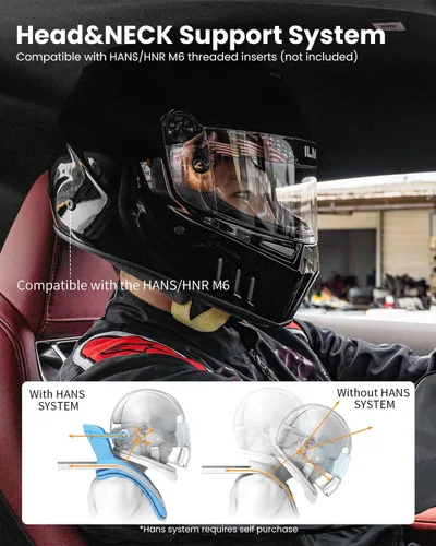Miniatura 4 de ILM Snell SA2020 Casco de carreras de auto de cara completa con fibra de vidrio ligera para hombres y mujeres adultos Modelo 890