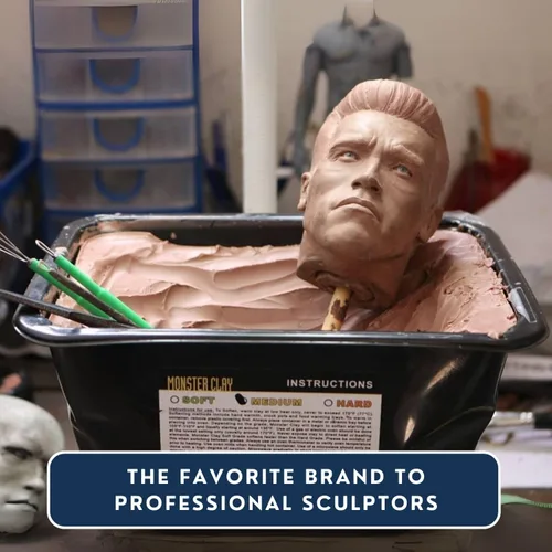 Miniatura 8 de Monster Clay Arcilla de modelado de grado prémium (gris, suave, 4.5 libras)