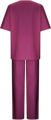 Miniatura 32 de Conjuntos de verano de 2 piezas para mujer, conjuntos elegantes y casuales de color liso, para verano, otoño, cuello redondo, tops y pantalones