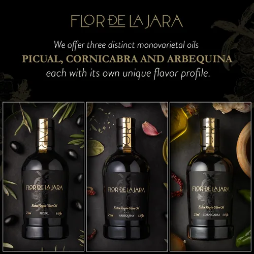 Miniatura 7 de FLOR DE LA JARA Aceite de Oliva Extra Virgen Premium de España, Prensado en Frío, Monovarietal Arbequina, Aceitunas Cosechadas a Mano, Finca