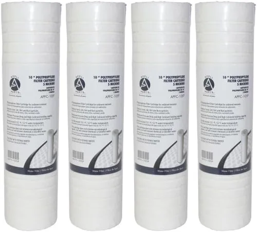 Appli Parts APFC-105P - Paquete de 4 cartuchos de repuesto de filtro de agua de sedimentos de 10 pulgadas compatible con unidades RO y sistemas de