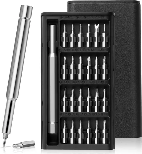 Juego de destornilladores de precisión 25 en 1, mini kit de herramientas de reparación profesional, destornillador súper duradero para reloj,