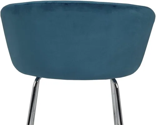Miniatura 8 de Hillsdale, Marisol Taburete redondo de metal y tapizado con respaldo redondo para sala de maquillaje o baño, color azul