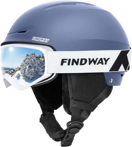 Miniatura 17 de Findway - Juego de Casco de Esquí, Casco de Snowboard con Gafas para Adultos [A Prueba de Golpes] Casco de Deportes de Nieve Seguro y Duradero