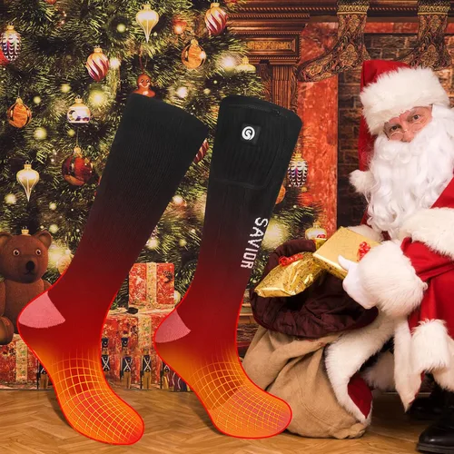 Miniatura 5 de Calcetines calefactables para hombres y mujeres, calcetines eléctricos térmicos alimentados por batería para pies fríos, camping, caza, invierno