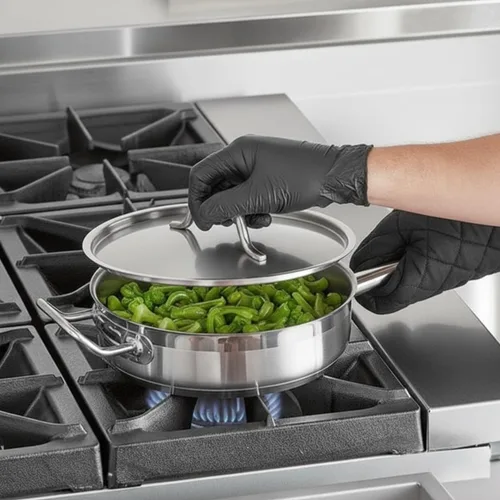 Miniatura 3 de TrueCraftware - Sartén de acero inoxidable de 3 cuartos de galón con tapa y mango hueco soldado- Utensilios de cocina para cocinero, sartén