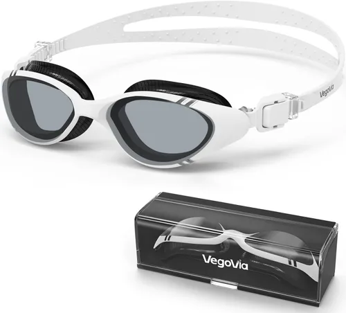 Miniatura 9 de VegoVia Gafas de natación para adultos para hombres y mujeres, gafas de natación para piscina, antiniebla/UV, gafas de natación con estuche Negro