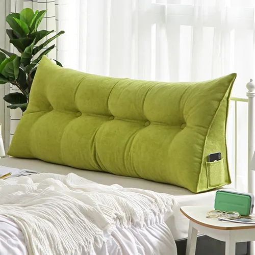 Miniatura 12 de Cojín de almohada triangular copetudo para respaldo, funda extraíble, almohada de lectura, cojín de lectura para cabecero grande para cama, sofá