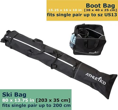 Miniatura 2 de Athletico Bolsa de esquí y bolsa para botas de esquí - Bolsas de esquí para viajes aéreos - Bolsas de esquí de nieve sin acolchado para esquís