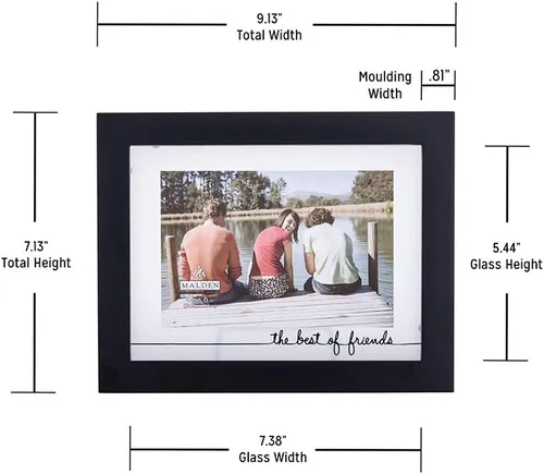 Miniatura 8 de Malden International Designs Rustic Woods - Marco flotante de vidrio serigrafiado "The Best of Friends" con paspartú, 4 x 6 / 6 x 8 pulgadas