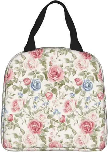 Miniatura 35 de Lonchera con diseño a cuadros azules aislada, bolsa térmica para almuerzo para adultos, niños, niñas, mujeres, oficina, trabajo, escuela, picnic