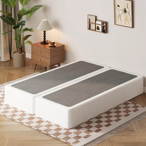 Miniatura 11 de EMODA Base de resorte para cama tamaño king de 9 pulgadas, base de colchón de metal resistente con funda de tela, capacidad máxima de peso de 3000