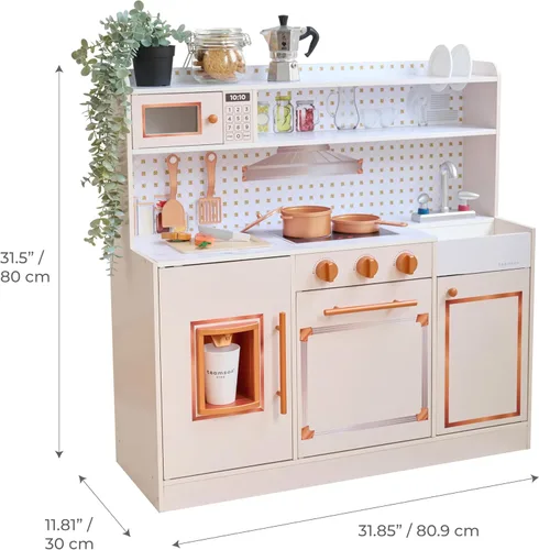 Miniatura 2 de Teamson Kids Cocina de madera para niños pequeños con accesorios, juego de cocina de simulación para niños a partir de 3 años, juego de cocina