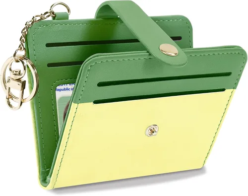 Miniatura 9 de Airkit Billeteras pequeñas para mujer, con bloqueo RFID, de cuero, con ventana de identificación, carteras para tarjetas para mujer, con monedero