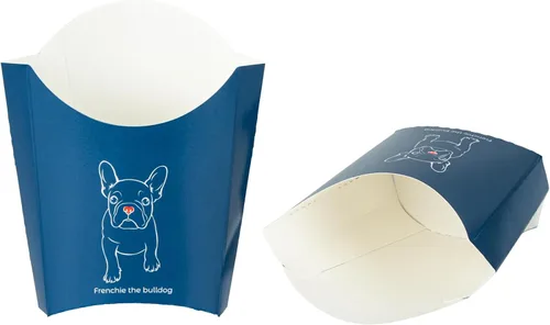 Miniatura 16 de Restaurantware Bio Tek - Taza de papas fritas desechables de 4.7 x 3.5 x 5.1 pulgadas, 100 vasos desechables para refrigerios, papel azul y blanco