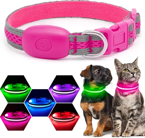 Miniatura 18 de Collar de perro LED, collar de perro con luz USB recargable, luces de perro más brillantes para caminar por la noche, collar de perro ajustable