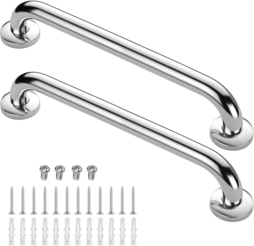 Gotega Barra de agarre para ducha, paquete de 2 barras de agarre de acero inoxidable para baño, ducha y baño, barras de agarre para bañera y duchas