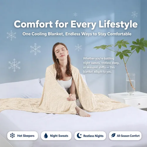 Miniatura 6 de Degrees of Comfort - Manta de enfriamiento tamaño Queen, mantas de verano para personas que duermen con calor, Q-Max>0.4 Fibra fresca, ropa de cama