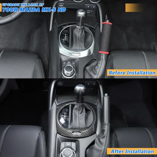 Miniatura 2 de Adhesivo para marco de cambio de marcha interior de automóvil para Mazda MX-5 ND 2015-2026 Cubierta de panel de consola central, accesorios
