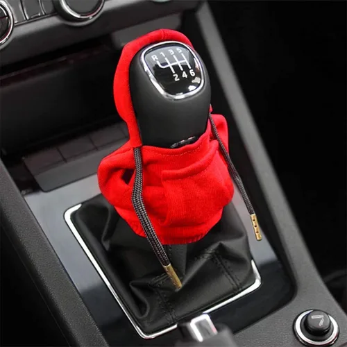 Miniatura 4 de Osilly Funda para palanca de cambios de automóvil, mini sudadera con capucha y diseño de suéter de moda, protector de perilla de palanca de cambios