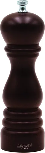 Miniatura 10 de Bisetti Molino de pimienta de madera de haya Roma de 5,12 pulgadas con molinillo de acero ajustable con acabado de nogal, fabricado en Italia