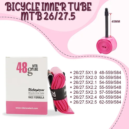Miniatura 2 de WEEROCK Bike TPU Inner Tubes 20 x 1.5-2.1/26/27.5 x 1.9-2.5/29 x 1.9-2.5 Super Light Presta Valve 45MM Inner Tubes for 20 26 27.5 29 Inch Bicycles