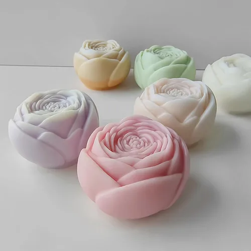 Miniatura 9 de Paquete de 4 moldes redondos de silicona para velas y chocolate, cilindro 3D y molde hecho a mano para velas y jabón Emr-candle-girl-sister