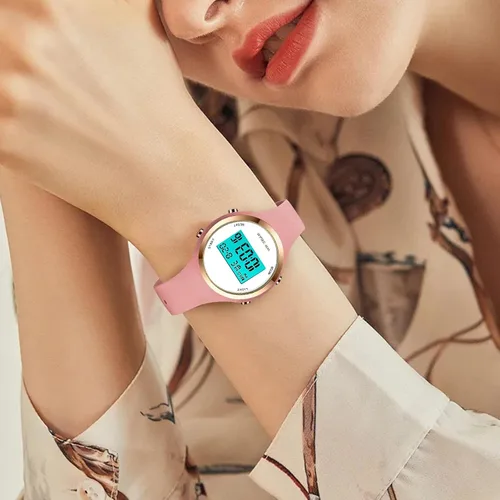 Miniatura 42 de Women LED Display Elecreonic Watch Fashion Chrono Alarm Digital Clock Woman Outdoor Sport Wirstwatch