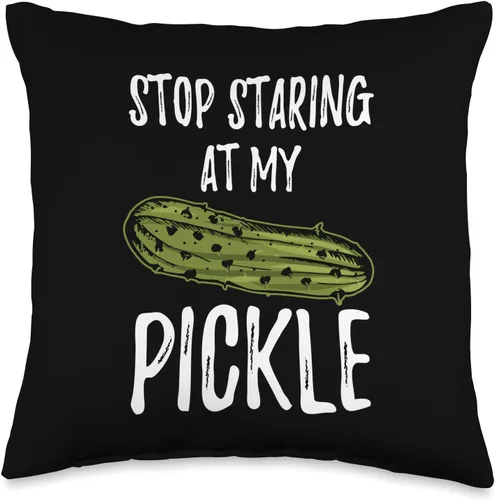 The Stop Staring At My Pickle Shirt Store Company Stop Staring at My Pickle Shirt - Almohada sucia de Halloween, 16 x 16 pulgadas, multicolor