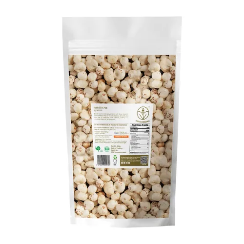 Miniatura 2 de Shiva Organic Raw Phool Makhana de 8.81 onzas, (8.82 oz) – Nueces de zorro de origen indio crujientes y semillas de loto reventadas Bolsa