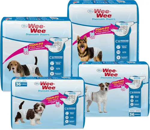 Miniatura 9 de Four Paws Wee-Wee - Pañales de entrenamiento para perros desechables y ajustables, superabsorbentes, protección a prueba de fugas para perros