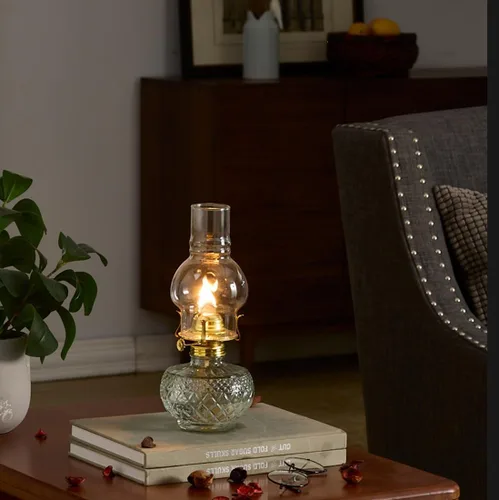 Miniatura 4 de Lámpara de aceite de repuesto para chimenea, base de 3 pulgadas x 6.4 pulgadas de alto, globo de lámpara de aceite de vidrio transparente, cubierta