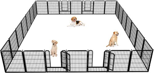 Miniatura 20 de Corralito para perros para interiores, valla portátil para perros de 32 pulgadas de altura, 10 paneles para mascotas, corral exterior para patio