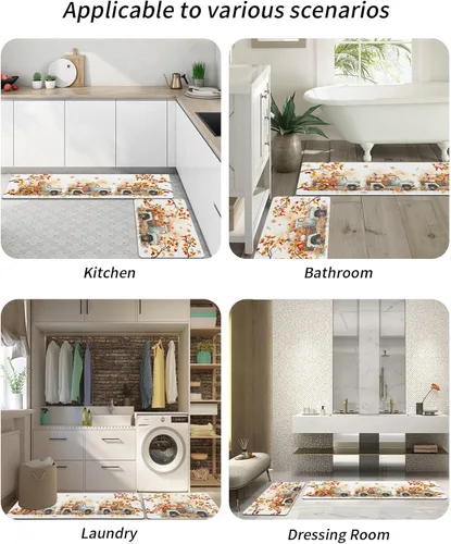 Miniatura 6 de Tapete de baño de Acción de Gracias para bañera, antideslizante, de secado rápido y absorbente, de tierra de diatomeas, para fregadero de cocina