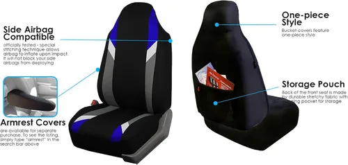 Miniatura 5 de FH Group Tres filas de 7 plazas, fundas de asiento de automóviles modernistas de alta calidad que se adaptan a la mayoría de automóviles, camiones