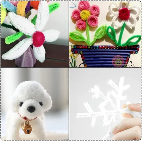 Miniatura 7 de 100 Piezas Limpiapipas de Chenilla, Juego de Limpiapipas de Color Sólido para Manualidades DIY, Artes y Decoraciones, Tallos de Chenilla Limpiapipas
