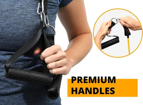 Miniatura 4 de Brazyn Kit de bandas de resistencia con asas, juego de 12 bandas con bolsa de viaje, guía, correas de tobillo y anclaje de puerta