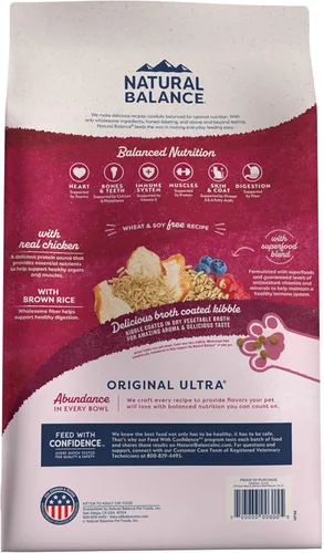 Miniatura 3 de Natural Balance Alimento ultra seco original para gatos, receta de harina de pollo y salmón, salud de todo el cuerpo para gatitos a gatos adultos, 6