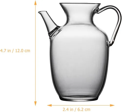 Miniatura 6 de Hemoton - Tetera de vidrio para uso doméstico Pequeña tetera de Kung Fu cómoda - Mango escaldado para elaborar cerveza y té de hierbas