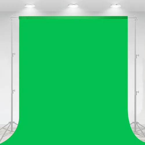 Aimosen Fondo de pantalla verde de 10 x 7 pies para fotografía, hoja de fondo virtual de Chromakey para reuniones de zoom, cortina de tela para