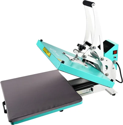 Miniatura 8 de ColorSub 15x15 Prensa Térmica para Camiseta con Cajón Deslizante, Máquina de Prensa Térmica para Sublimación, Azul Verde Lado hacia fuera-verde