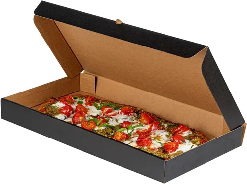Miniatura 26 de Restaurantware Caja de pizza pequeña de 50 unidades, 14 x 7 x 1.5 pulgadas, caja rectangular para llevar papel corrugado para alimentos calientes