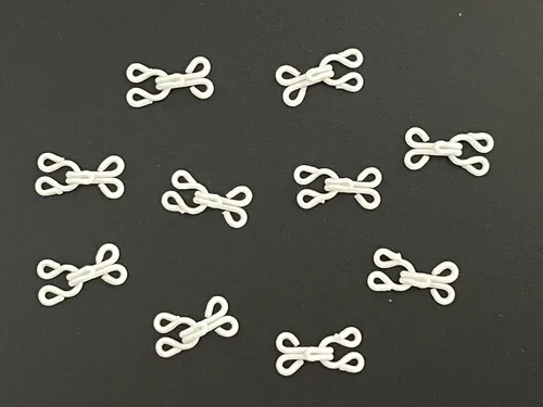 PEPPERLONELY Juego de 10 ganchos cubiertos blancos y cierre de costura para abrigo de piel, chaqueta, estola, pulsera, joyería, libros, manualidades