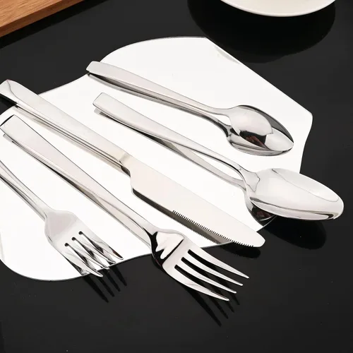 Miniatura 5 de JASHII Juego de 4 cuchillos de mesa, de acero inoxidable de 9.05 pulgadas, chapado en titanio, plateado brillante, cuchillos de mantequilla pulida
