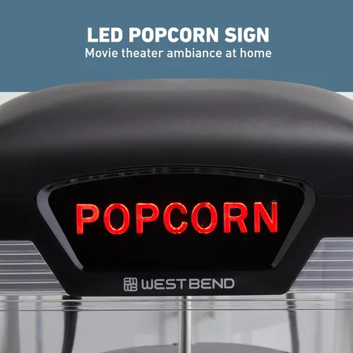 Miniatura 5 de West Bend Stir Crazy pochoclera de estilo cine, máquina de hacer palomitas gourmet con caldera antiadherente y cuchara para palomitas para máquina