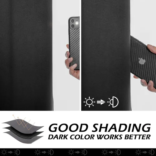 Miniatura 4 de MYSKY HOME - Cortinas opacas extra largas de 95 pulgadas en negro para dormitorio, con aislamiento térmico, oscurecimiento de la habitación y ojales