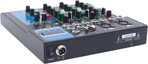 Miniatura 8 de Consola de mezcla profesional de 4 canales, mezclador de audio, tablero de sonido, Bluetooth, USB, mezclador de estudio en vivo con unidad USB
