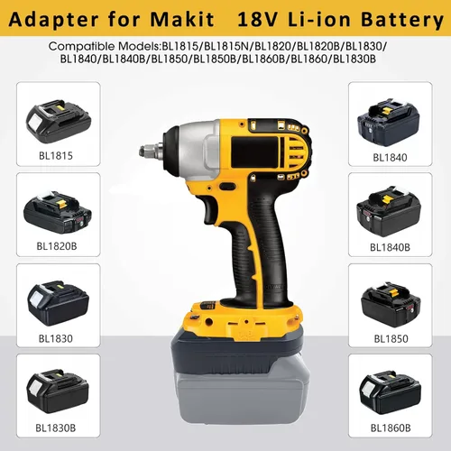 Miniatura 2 de EID Adaptador MT20DL para batería Makita de 18 V a Dewalt 20 V Max XR DCB180 Herramientas Convertir para Makita BL1850B BL1840 BL1830B BL1815 a