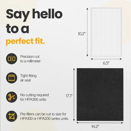 Miniatura 4 de Filtro de repuesto HPA300 compatible con purificador de aire HEPA Honeywell serie HPA300, HPA300, HPA304, HPA8350, HPA300VP, HPA3300b, HPA5300