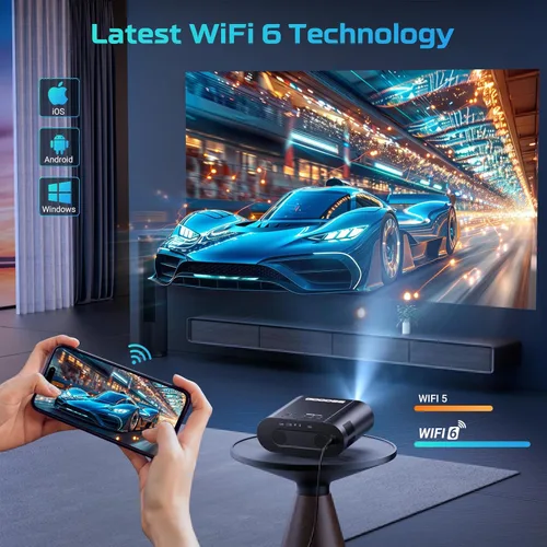 Miniatura 5 de [Google TV/control de voz] Proyector inteligente GooDee 4K UHD con WiFi y Bluetooth, proyector de películas portátil aplicable a Prime Video, Negro